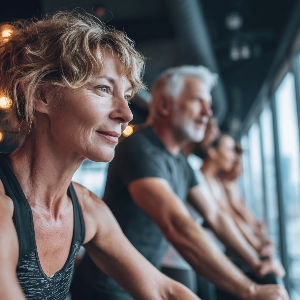 Polish fitness enthusiasts of different ages showing healthy lifestyle and exercise routine